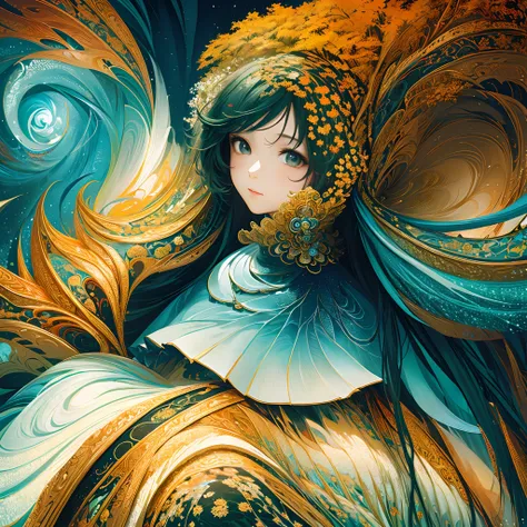 (​masterpiece、top-quality、top-quality、Official Art、Beautifully Aesthetic:1.2)、(1girl in:1.3)、(Fractal art:1.3)、Write