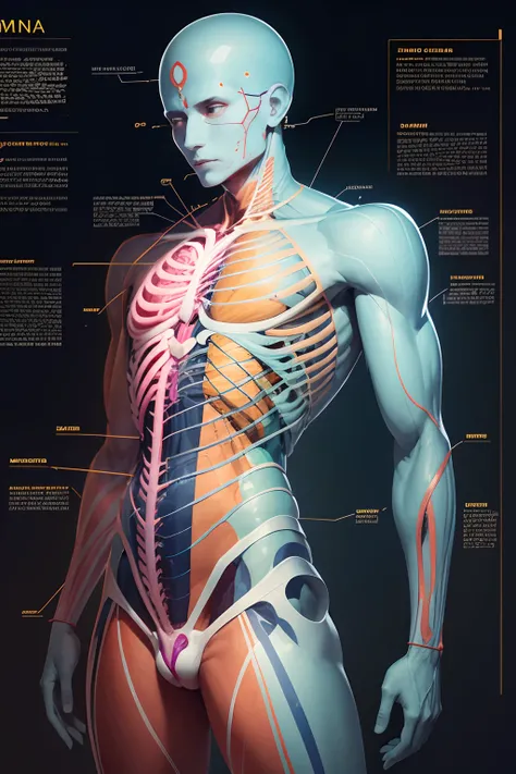 man chanting mantra, anatomy, schematic diagram, x-ray