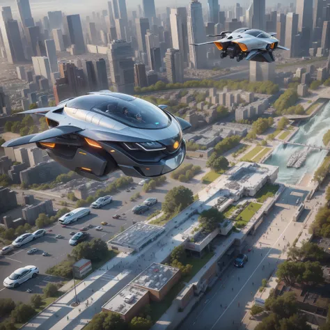 cutting edge technology, smart city in 2050, flying self-driving cars, futuristic tireless cars, sports cars, nitro EV engine, future, high definition, high quality, cinematic, photorealistic, masterpiece