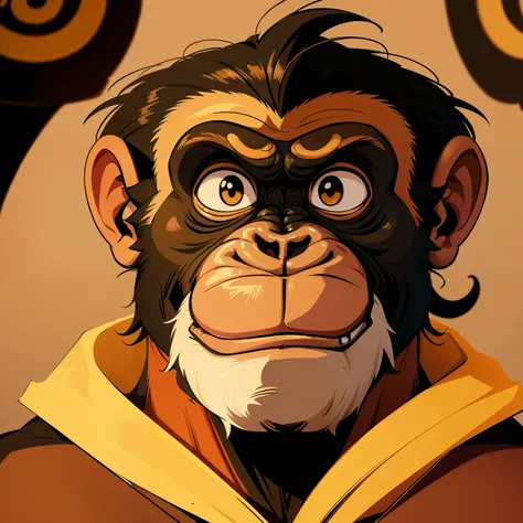 Cartoon monkey with a cigarette in his mouth, Boring ape NFTs, Monkey, Boring apes, "Cartoon animal portrait, subject= Chimpanzee,Clever Monkey, smokey, extremely detailed cartoon, Monkey-like face, In the style of Monkeybone, Chimpanzee, monkeys,