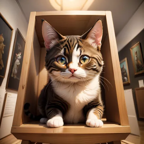 Located in a museum「Cute cat painting」