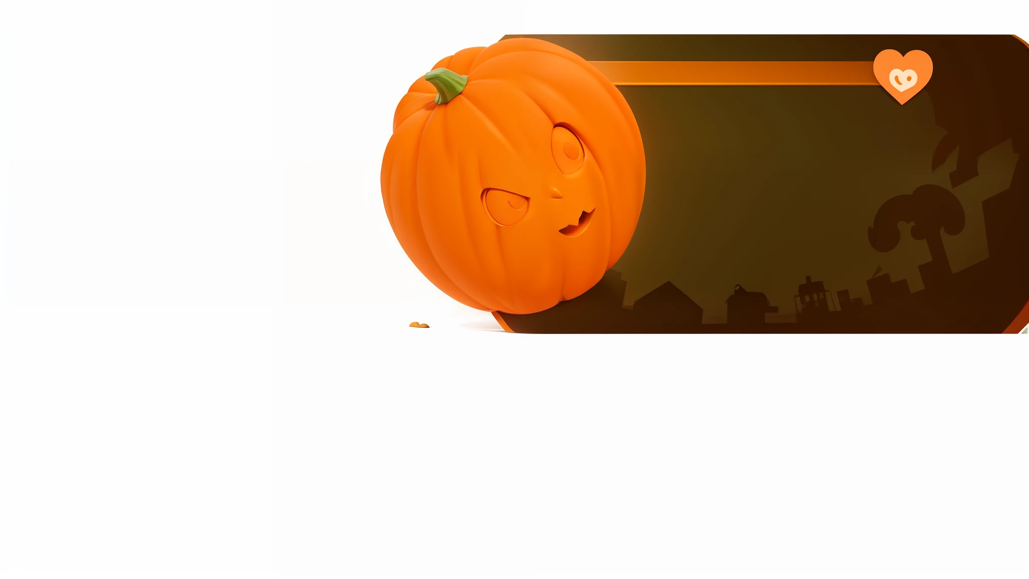 Reconstrua essa imagem, pumpkin face, heart in 3D cartoon