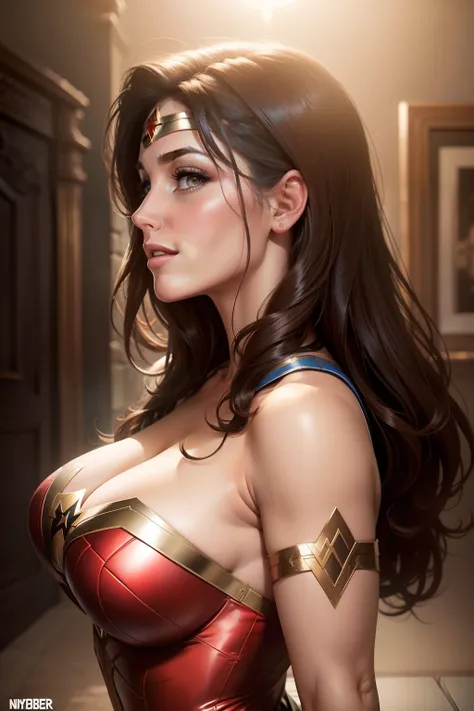 lucy pinder, portrait, smiling, sexy, profile, posing, wonder woman