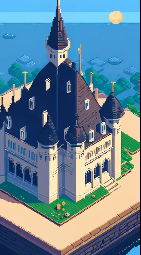 ((pixel art)), castle, moon, pixelated, cool, rpg