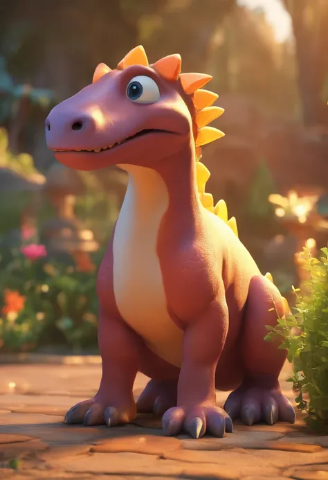 a cartoon dinosaur standing next to a dog, imaginfx, pixar art 3d, pixar render, pixar rendering, pixar 3 d animation style, naturecore, toonix character, ad image, the artist has used bright, pixar and disney 3d style, pixar animation, pixar cartoon, pixa...