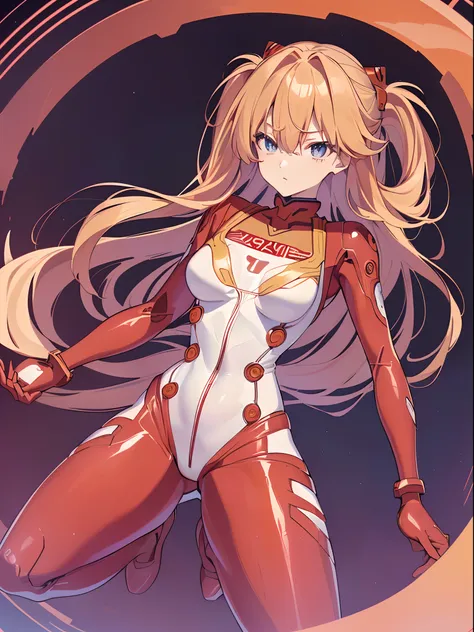 ((souryuu asuka langley,bodysuit,red plugsuit1.2,blonde)),(glowing eyes:1.233), diffuse reflection, high-profile, majestic,(tsun...