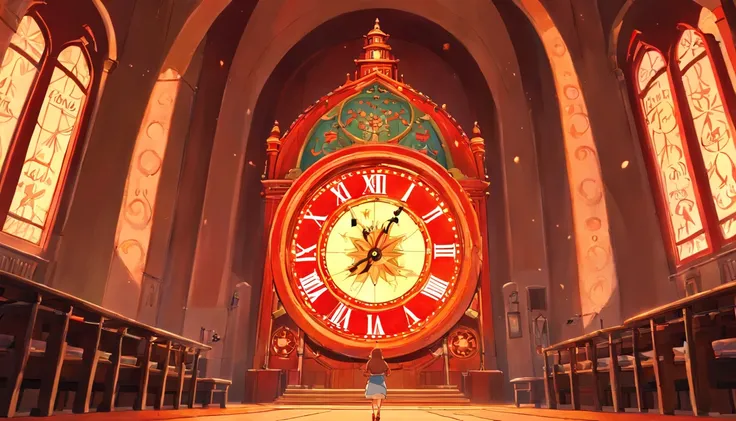 tmasterpiece，Best picture quality，high detal，Light and shadow texture，Ultra-clear，A clean royal sister，Extremely complex patterns，Red clock tower，