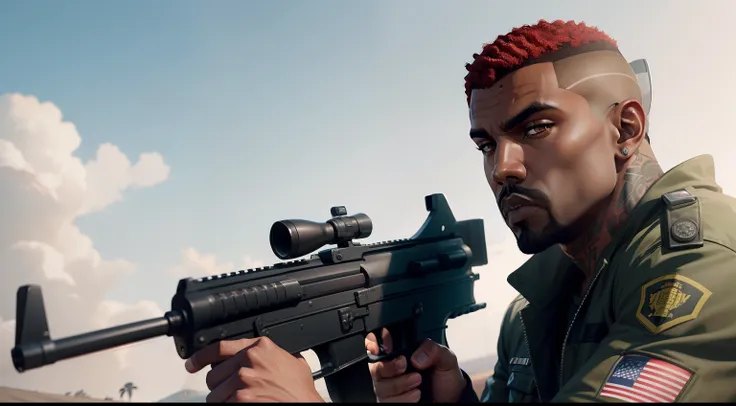 corte de cabelo red,cabelo red,cabelo vermelho,Kanye West em GTA v, Estilo GTA5, gta v personagem.