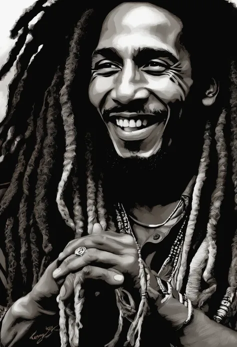 Bob Marley drawn in pen,somente rabiscos estilo vince low,linhas grossas e pretas