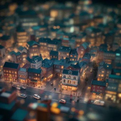 (Tilt-Shift:1.4), businessman small city (extremely colorful, Best quality, high detailed, Masterpiece, Cinematic Lighting, 4K, Chiaroscuro)