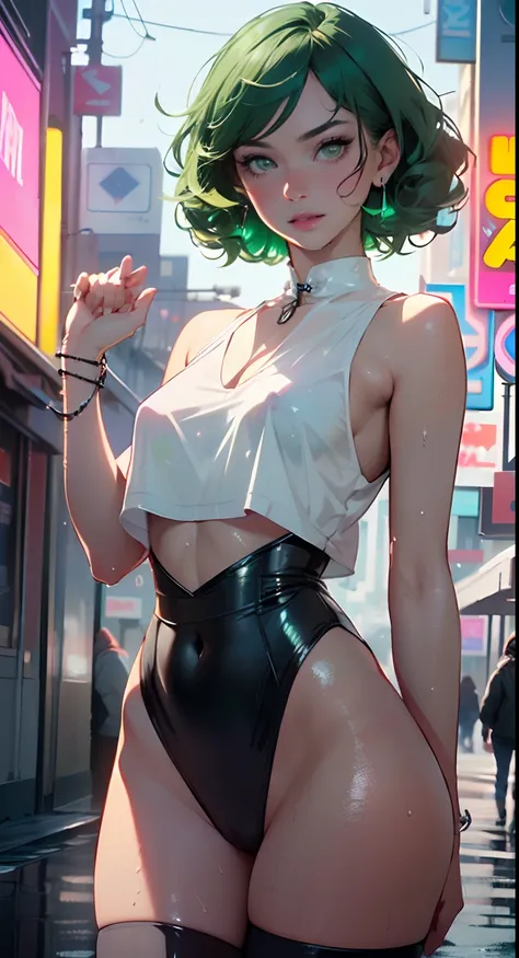 girl youtuber,(((1girl))),((extremely cute and beautiful green curly-haired girl)),

(short breasts:1.4),(((green curly hair:1.35,very curly hair,colored inner hair,ear breathing,short hair))),(((green eyes:1.3))),intricate eyes,beautiful detailed eyes,sym...