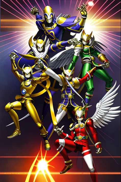 sentai hero, metal hero , angemon, angel, knight