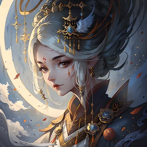 A girl, ancient Chinese costume, sunshine, clear face, clean white background, masterpiece, super detail, epic composition, ultra HD, high quality, extremely detailed, official art, uniform 8k wallpaper, super detail, 32k -- v 6, Watercolor, trending on ar...