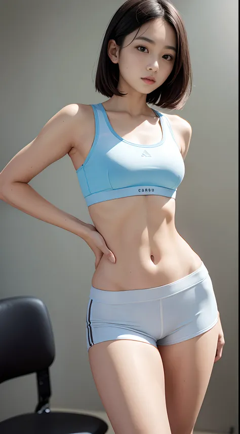 Allafo Asian woman wearing sports bra top and shorts, Sport Bra, 2 4 year old female model, bralette, training bra, Bigchest, Sports bra, sport bra and shirt, Thin waist, Wearing a bra, wearing sexy cropped top, Slim waist ，裸体女, very tight small push up br...