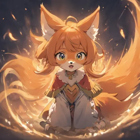 Adorable fox in disney movie style, chorando