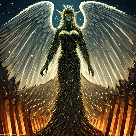 biblically accurate terrifying angel, extremely covered with giant eyes, glowing, giant wings, covered with eyes, in park, epic,...