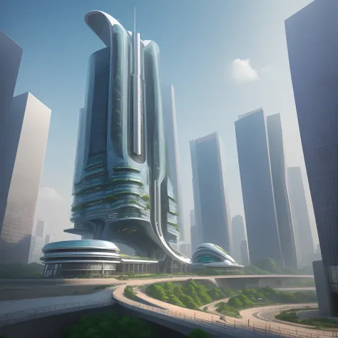 Seoul in the year 2050 with futuristic building