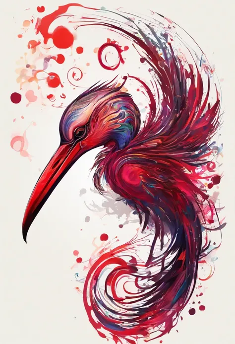 Pulsing Leech Stork, crimson and oozing and dripping with crimson slime, Masterpiece, Best Quality