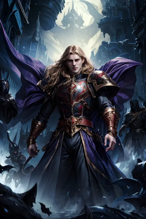 Castlevania Lord of the shadows hyper realistic super detailed Dynamic shot master piece scene cinématique scènes movie Epic Legendary perspective Lord Dracula leading troops army of demons to battle War hyper realistic super detailed faces