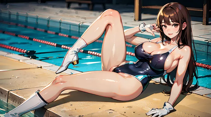 Redraw the relevant part to match the competitive swimsuit