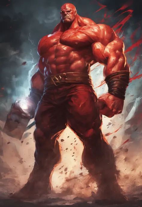 juggernaut,x-men,best quality,ultra-detailed,realistic,physically-based rendering,sturdy,huge muscles,metallic armor,glistening helmet,giant size,massive physique,unstoppable force,destructive power,intimidating presence,dominating figure,menacing aura,bul...