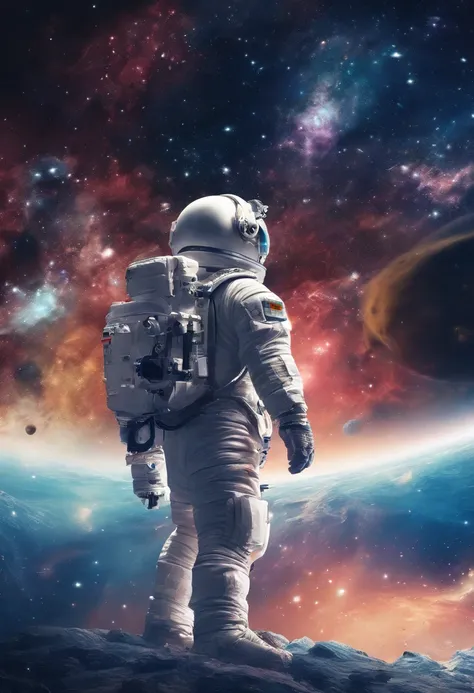 (Altas,master part:1.2),ultra-detalhado,Realistic,fotorrealista:1.37,Astronauts wandering through space,Tema do Jogo Starfield,night sky background,estrelas brilhantes,Galactic Exploration,caminhada espacial,gravidade zero,Deep space mission,advanced space...