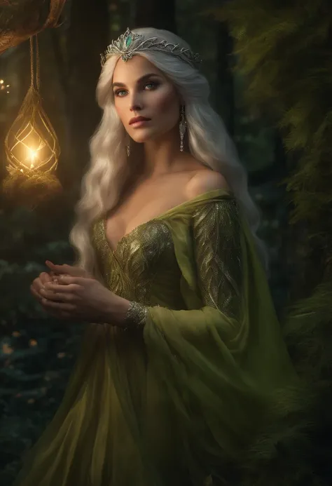 Aurora is an enchanting elf with shimmering skin and long silver hair. She commands the magic of the star-winds and wears a dress made of glistening nebulous veils. Her eyes shine like stars, and she resides in a treehouse deep in the heart of the forest, ...