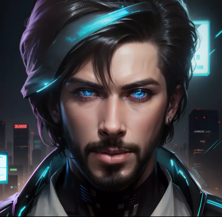 Change background cyberpunk handsome boy, realistic face, 8k, ultra realistic,