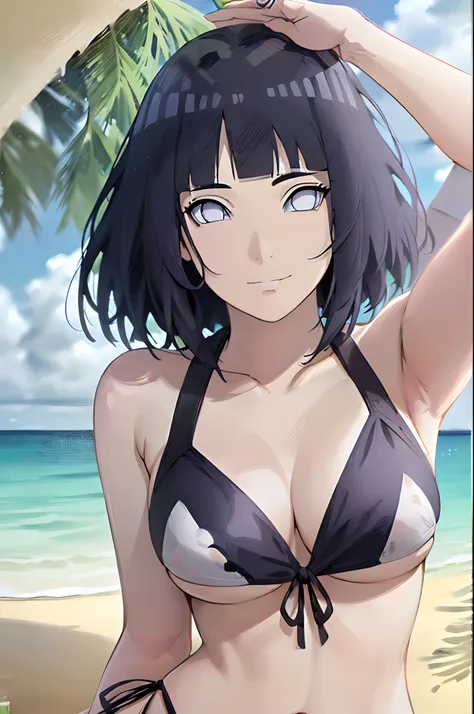 (WALLPAPER, epic style, ((inside photo frame, framed photo, photograph)),  (hinata(boruto), (((tiny bikini))), masterpiece, 4k, vector coloring, whole body shot, (high color saturation), contrast lighting, mature female, (curvy:0.8), solo, anime style, sha...