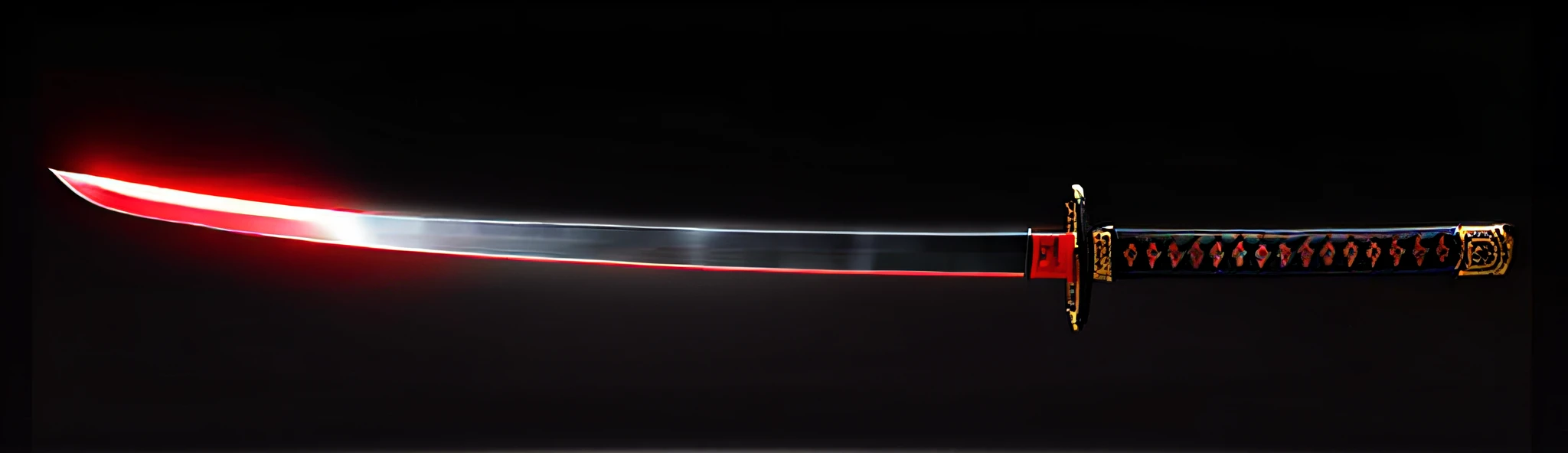 a closeup of a sword with a red handle on a black background, raytraced blade, katana reflexiva oscilante, Basic steel sword, espada buster, armored sword blade, Lance realista, sci-fi Espada, Espada Katana de prata brilhante, two - handed sword, Espada lo...