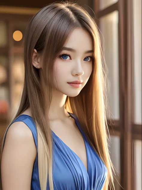 photorealisim、top-quality、超A high resolution、a picture、Photo of an exquisitely beautiful Nordic-born girl、Detailed cute and beautiful face、(pureerosface_v1:0.008)、Beautiful bangs、alice in the wonderland、13years、Glowing white shiny skin、bangss、Attractive Na...