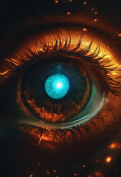 glowing light cctv eyes, Biomechanical, eerie, Creepy, nightmarish, Very bright colors, Light particles, with light glowing, Mshiff, wallpaper art, UHD wallpaper,CCTV CAMERA FACE