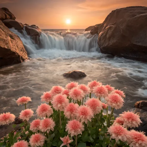 obra-prima, melhor qualidade, filme ainda, sea, ocean, waterfall, cloud space, floating into the sky, close-up, brilhante, feliz, Soft lighting and Warm, sun sunset, UNDER THE SEA VISION (Sparks: 0,7)