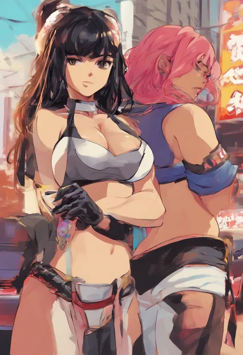 Arad women in bikinis pose for photos in parking lots，Huge stunning goddess shots，oppai，Oppein Proportions，CW，Range Murata and Artgerm，animemanga girl，biomechanical oppai，Thicc，an oppai cyberpunk，russian and japanese mix，Sakimikan Frank Franzeta，！big tits,...