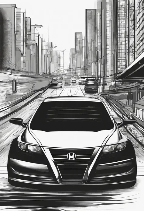 ((best quality)), ((ultradetailed)), ((masterpiece)), illustration,
Rainy night, honda civic, 2005 model 4 door, matte black color, low profile wheels, big black rim, highway, chase from behind, dark shadow, imposing bodywork, expansive expressway, toll bo...