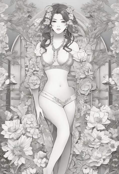 (masterpiece, top quality, best quality, official art, beautiful and aesthetic:1.2),1girl, tattoo, solo, japanese clothes,  hair ornament, unsheathing, black hair, sheath, back tattoo, blue eyes,  off shoulder, bare shoulders, looking back, from behind, fl...