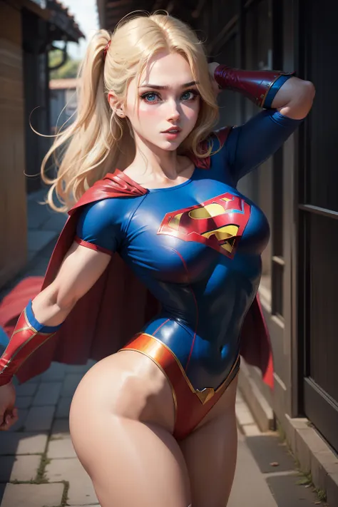 (best quality, master part, absurdos)), 1 cinta(Supergirl),20 anos, corpo definido, expressivos olhos azuis, Seios enormes, nu, peito enorme, quadris largos,  nua e sexy