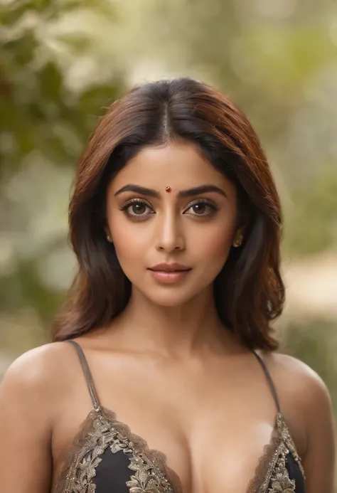 Shriya saran,very transparent clothes),(provocative) (beautiful Puerto Ricanw oman) hair combed up, legs spread (thick) (full body: 1.3), sexy figure, (big boobs: 1.3), (tight sexy lingerie ) ,(masterpiece) (dark skin tone), (best quality) (detailed) (8k) ...