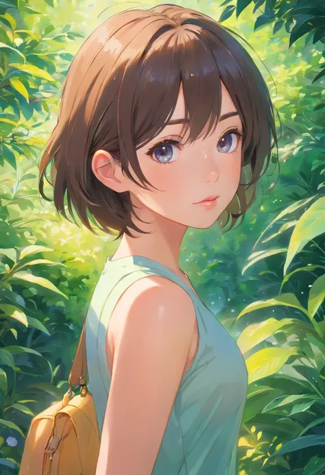 A girl in a garden,beautiful detailed eyes,longeyelashes,beautiful detailed lips,extremely detailed eyes and face,sexy,photorealistic,ultra-detailed,portraits,vivid colors,HDR lighting