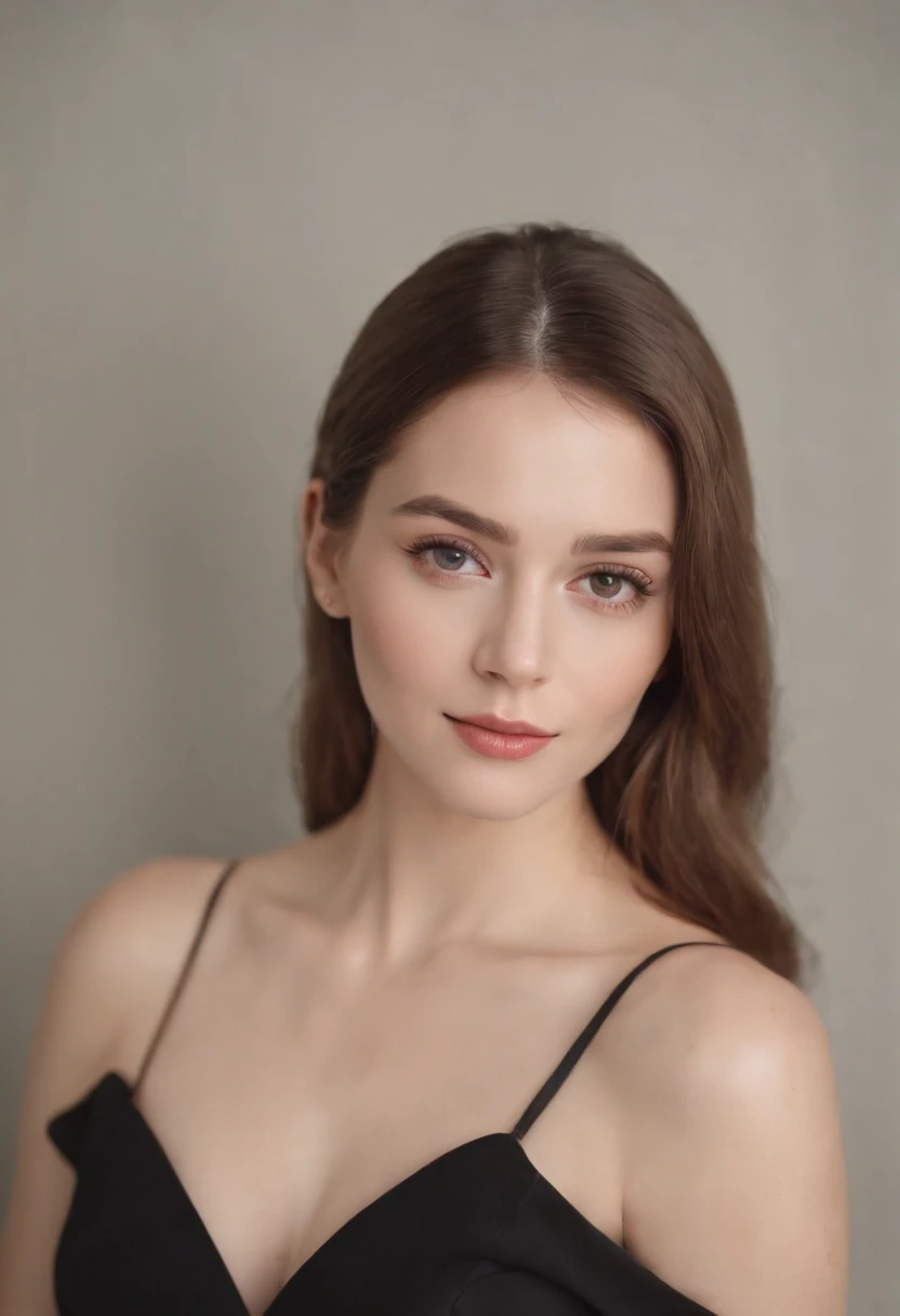 a beautiful woman in a black dress poses with one shoulder, in the style of 8k resolution, warmcore, goosepunk, focus on joints/connections, minimal retouching, handheld, candid  --ar 2:3 --v 5