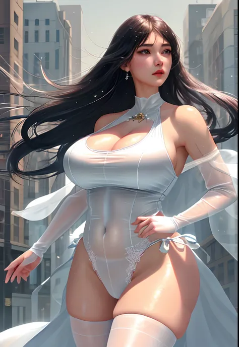 NSFW、Photorealistic Super Nasty Woman、ahegao、plump、Huge breasted、Standing in the city at night、fulllllbody、hair long、Iris heterochromatic、angled eyes、hair between the eyes、hair messy、Gentle and charming、Bare Shoulders、delicate and sexy collar bone、full bod...