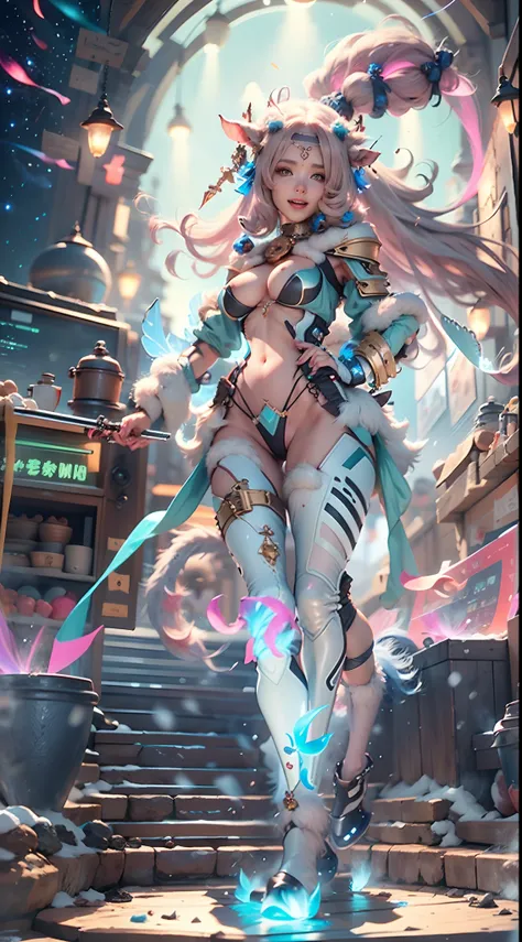 In a very grand scene,The extra-large wide-angle lens captures the appearance of a female centaur。(She is traveling through the stars:9.9),She is tall,It has the ultimate curvy beauty,The muscles are slender and firm,Beautiful lines。Her facial features are...