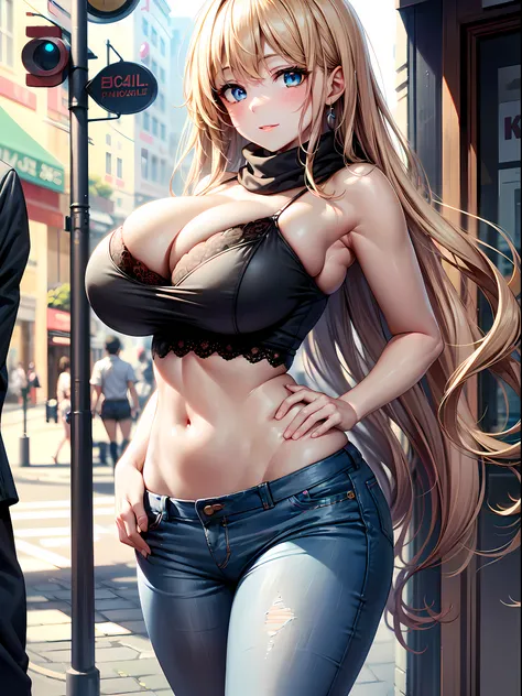 (masterpiece:1.2), (Best Quality:1.2), (ultra-detailed), ((extremely detailed)), 4K, (8K), best quality, top-quality, anime style, (Focus:1.2), (From front), 1girl, solo, The most detailed skin, (thick lines:1.2), Camisole top (with thin straps and lace ad...