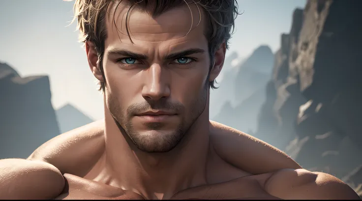 " (Upper body portrait 1.2) Handsome Garou is a true masterpiece, perfect anatomy, When looking at his beautiful eyes, with charming, attractive eyes, his gaze is directed towards the viewer that you have You can clearly see every little detail and every p...