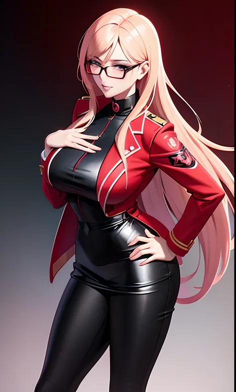 a cartoon picture of a woman with glasses and a red jacket, seductive anime girl, anya from spy x family, extremely detailed artgerm, style artgerm, detailed digital anime art, [ 4 k digital art ]!!, digital anime illustration, smooth anime cg art, beautif...