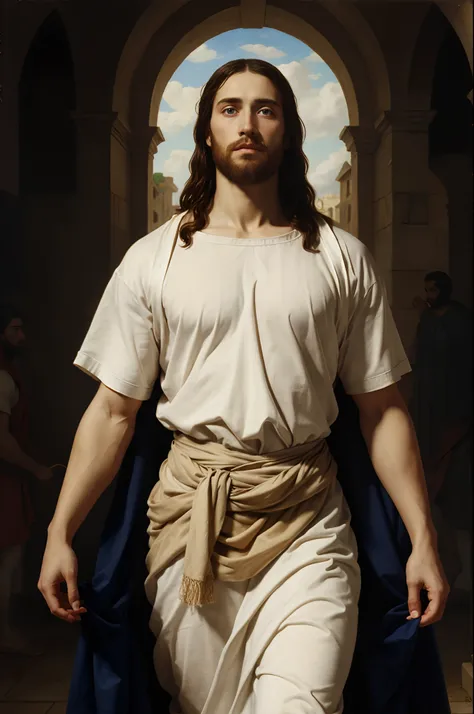 Jesus of Nazareth at the gym, Blue Eyes, art by Anthony van Dyck