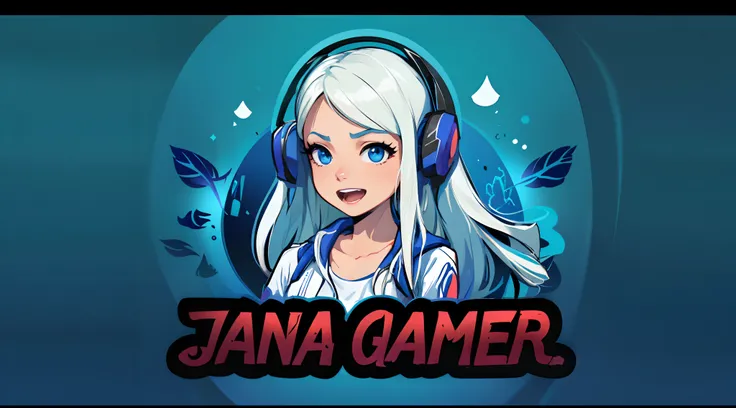 Uma mulher com fones de ouvido e um nome que diz Jana Gamer, Avatar de videogame, fanart de videogame, imagem do avatar, fanart oficial, foto de perfil do discord, Tema gamer, gamer aesthetic, avatar para o site, logotipo do jogo, foto de perfil 1024px, of...