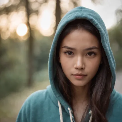 beautiful filipino slim college girl, wearing hoodie, looking at viewer, portrait, hyper detailed POV, by lee jeffries, nikon d850, film stock photograph ,4 kodak portra 400 ,camera f1.6 lens ,rich colors ,hyper realistic ,lifelike texture, dramatic lighti...