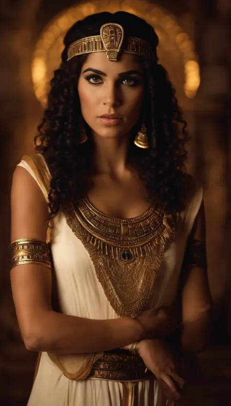 Create an image of Cleopatra as a young princess of Ancient Egypt,destacando sua beleza e origens reais,Uplighting