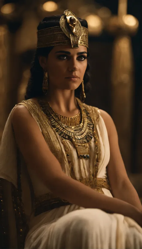 Create an image of Cleopatra as a young princess of Ancient Egypt,peito grande,destacando sua beleza e origens reais